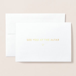 Carte Dorée À l'autel - Mariage minimaliste or