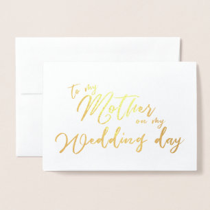 Carte Dorée À ma mère le jour de mon mariage Calligraphie