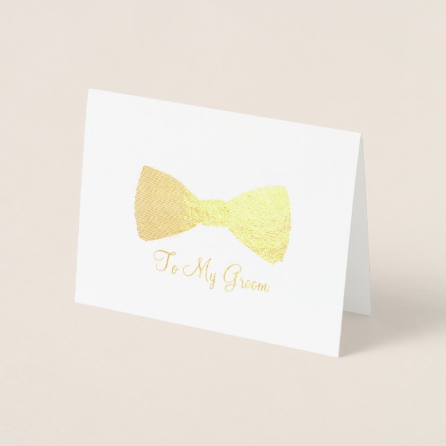 Carte Dorée À mon Fiançailles de salle Mariage Bow Cravate Bow (Devant)