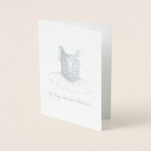 Carte Dorée À mon professeur de danse Ballet Tutu Ballerina Co