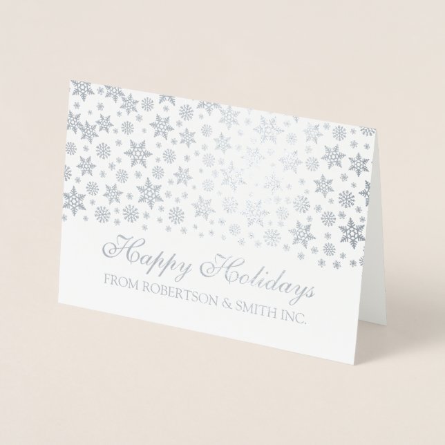 Carte Dorée Affaires d'entreprise Joyeux vacances Argent (Devant)