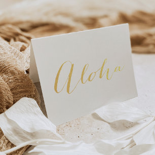 Carte Dorée Aloha Calligraphy Gold Foil Papier à lettres