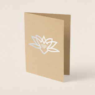 Carte Dorée Aluminium de coeur de Lotus de yoga