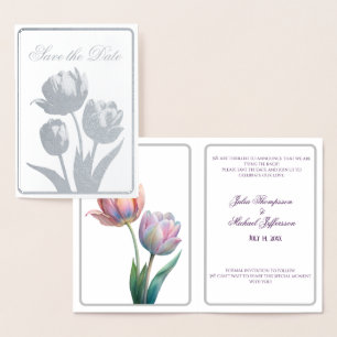 Carte Dorée Ambiance romantique et poétique Pastel Tulips