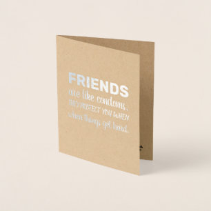 Carte Dorée Amis comme les préservatifs - Drôle Groomsman Prop