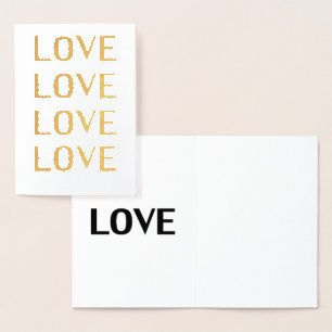 Carte Dorée Amour typographie noir et blanc moderne élégant