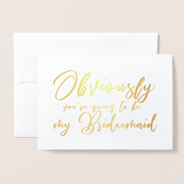 Carte Dorée Amusant serez-vous ma servante d'éducation chic Sc (Devant avec enveloppe)