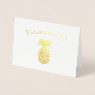 Carte Dorée Ananas simple personnalisé