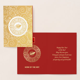 Carte Dorée Année chinoise du Rat Luxury