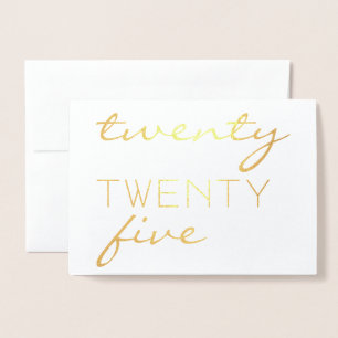 Carte Dorée Année personnalisée 2025 Typographie moderne Chic