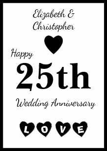 Cartes De Vœux 25 Ans De Mariage Zazzle Fr