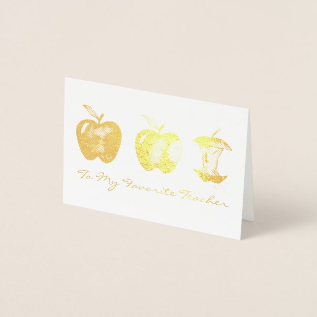 Carte Dorée Apple pour l'école de professeurs préférée (Devant)