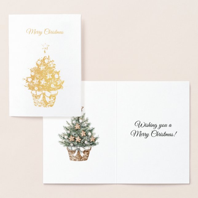 Carte Dorée Arbre de Noël en pain d'épices (Affichage)