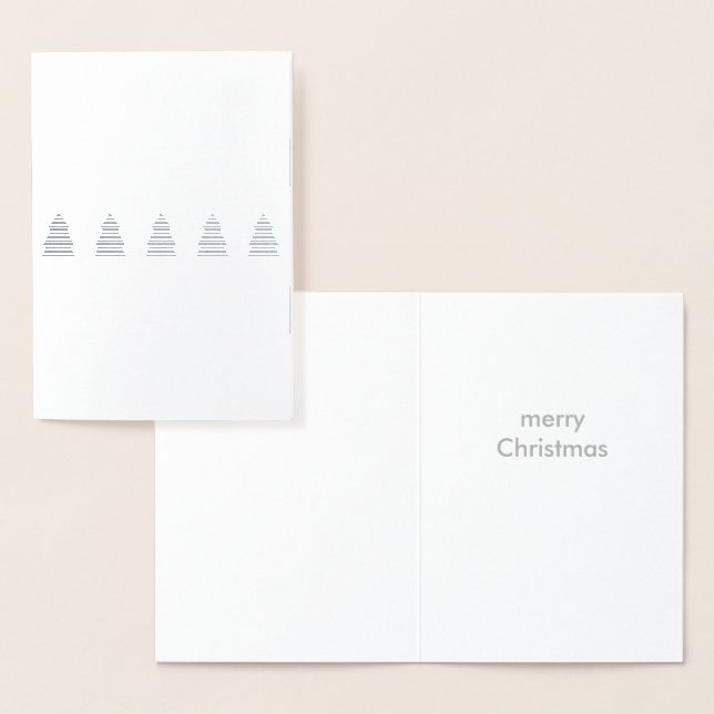 Carte Dorée Arbre de Noël Peau d'argent Merry blanc (Affichage)
