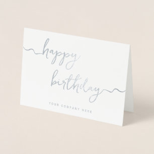 Carte Dorée Argent Signature Script Business Anniversaire
