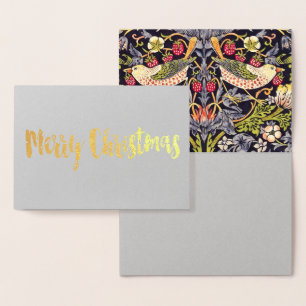 Carte Dorée Art floral Nouveau de voleur de fraise de William