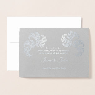 Carte Dorée Art fractal à la paisley sur le gris