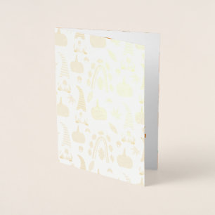 Carte Dorée Baby shower d'automne Boho Rainbow Little Citrouil