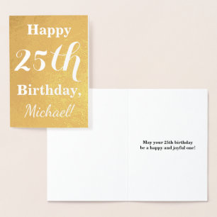 Carte Dorée Base Gold Foil 25e anniversaire + Nom personnalisé