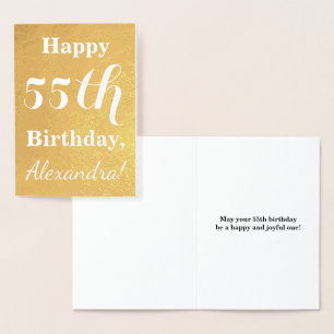 Carte Dorée Base Gold Foil 55e anniversaire + Nom personnalisé