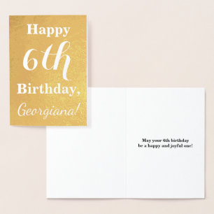 Carte Dorée Base Gold Foil 6e anniversaire + Nom personnalisé