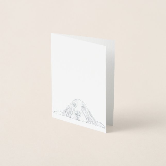 Carte Dorée basset blanc (Devant)