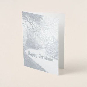Carte Dorée Bateaux étroits dans la neige.