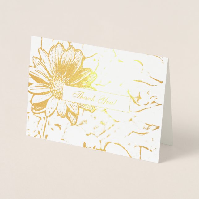 Carte Dorée Beau Merci de tournesol (Devant)