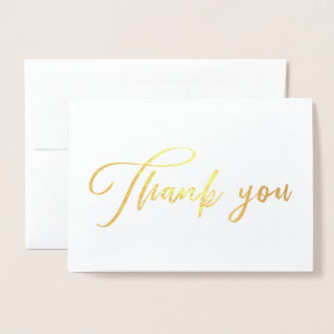 Carte Dorée Belle calligraphie chic Merci