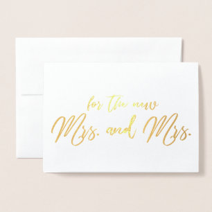 Carte Dorée Belle calligraphie de félicitations pour un mariag