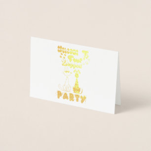 Carte Dorée Bienvenue à la fête à quatre pattes