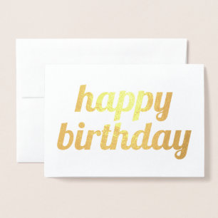 Carte Dorée Bon anniversaire simple calligraphie Or