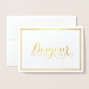 Carte Dorée Bonjour Mon Ami Français