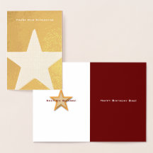 Carte dorée bonne anniversaire papa