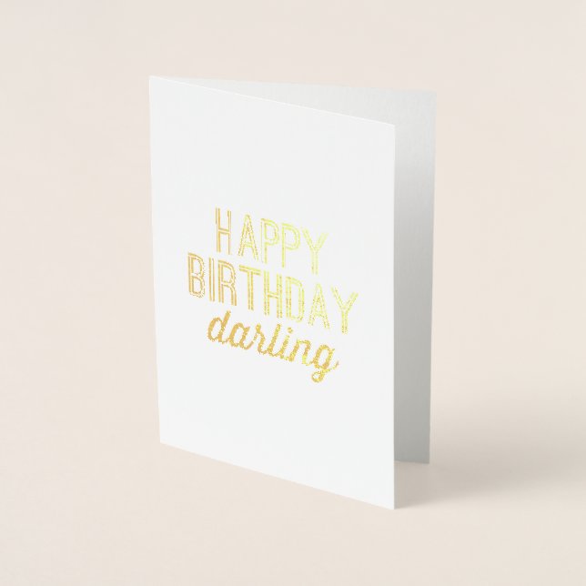 Carte Dorée Bonne Chérie d'anniversaire (Devant)