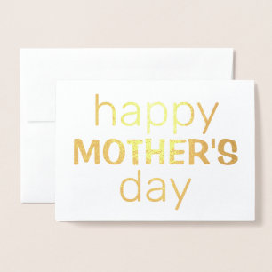 Carte Dorée Bonne fête des mères Real Gold Foil Texte pers