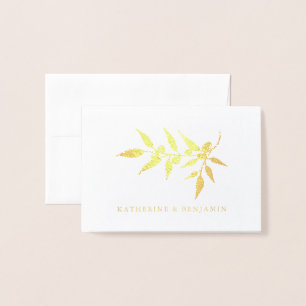 Carte Dorée Branche d'olive Gold File   Mariage
