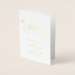 Carte Dorée Brochure classique Elegant Real Foil Wedding Progr