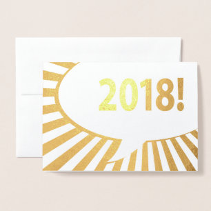 Carte Dorée Bulle de bande dessinée or métallisé 2018