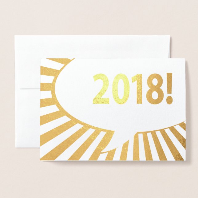 Carte Dorée Bulle de bande dessinée or métallisé 2018 (Devant avec enveloppe)