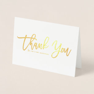 Carte Dorée Calligraphie moderne or Merci à huile