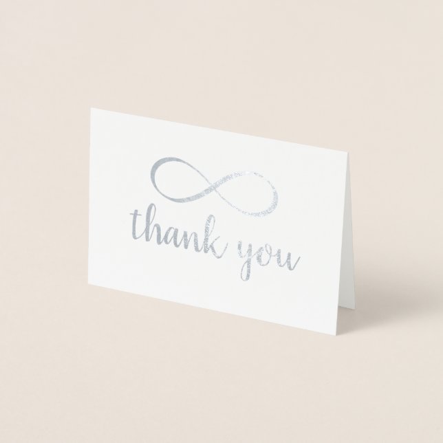 Carte Dorée Calligraphie Symbole d'infini Merci (Devant)