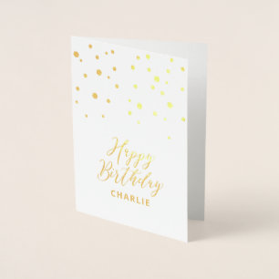 Carte Dorée Carton Confetti Hexagone Personnalisé Joyeux Anniv