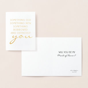 Carte Dorée Certainement VOUS - Drôle Bridesmaid Proposition