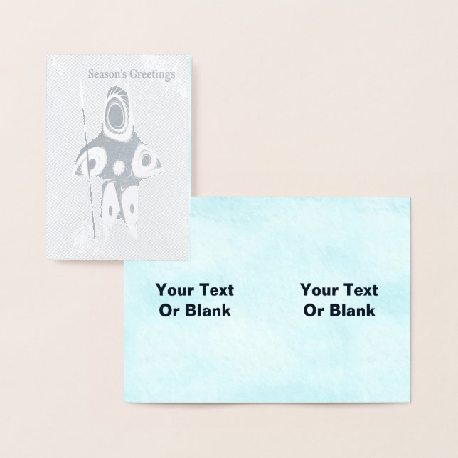 Carte Dorée Chasseur inuit fractal - Bonnes Fêtes (Affichage)