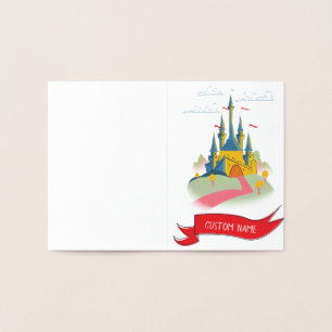 Carte Dorée Château Fantastique Texte Personnalisé