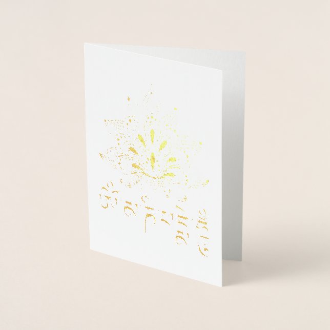Carte Dorée Chenrezig Mantra bouddhiste de compassion avec lot (Devant)