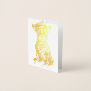 Carte Dorée Chic Frenchie : Design français élégant pour Bulld