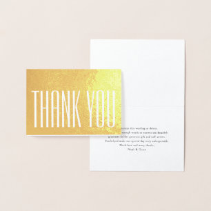 Carte Dorée Chic Minimaliste Merci Note Élégant Glam Plié