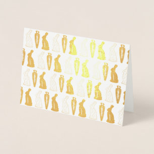 Carte Dorée Chocolat Lapin Lapin Carotte Pâques Bonbons Bunnie